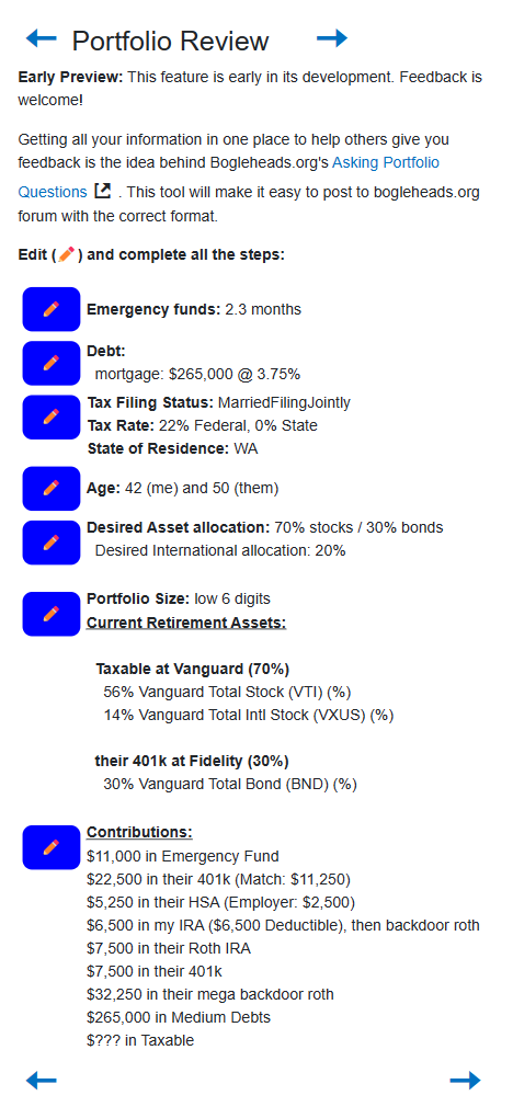 bogle tools/portfolio review tool to help collect and format